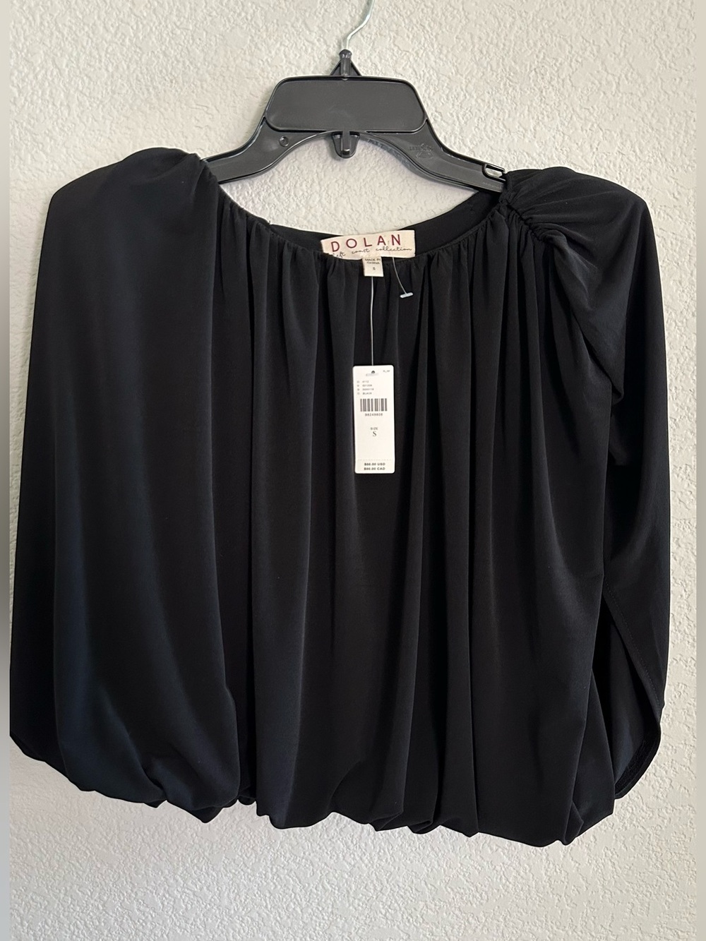 Dolan Black Gathered Off-Shoulder Blouson Top